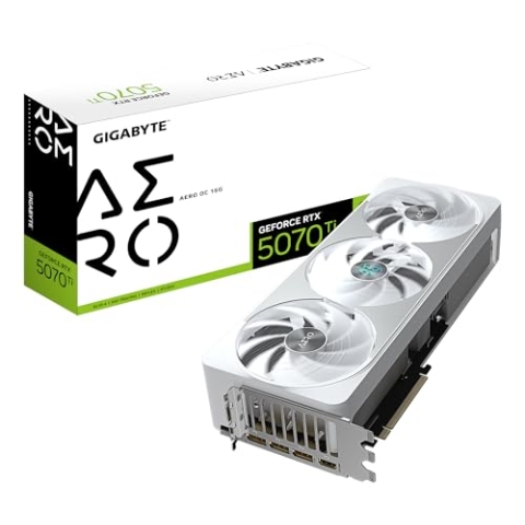 Gigabyte GeForce RTX 5070 Ti AERO OC 16G Grafikkarte - 16GB GDDR7, 256 Bit, PCI-E 5.0, 2588 MHz Core Clock, 3 x DP 2.1a, 1 x HDMI 2.1b, NVIDIA DLSS 4, GV-N507TAERO OC-16GD