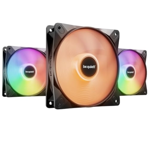 be quiet! Light Wings LX 120mm PWM Lüfter, Enthält 3 Lüfter, Beleuchteter Hub und mattierte Lüfterblätter, vielzählige Farben und Effekte, ARGB-Kabel mit Möglichkeit zur Reihenschaltung