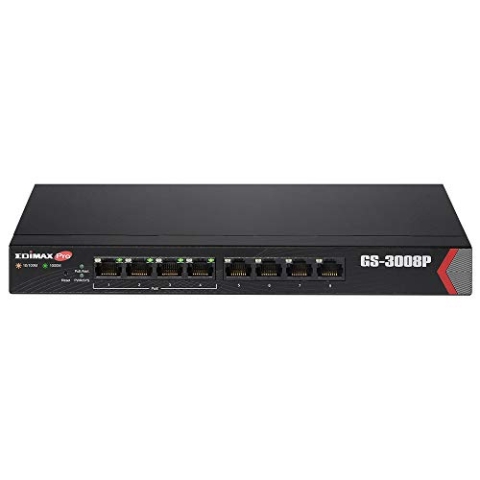 Edimax GS-3008P - 8-Port Gigabit Web Managed Switch für Langstrecken mit 4 PoE+-Ports