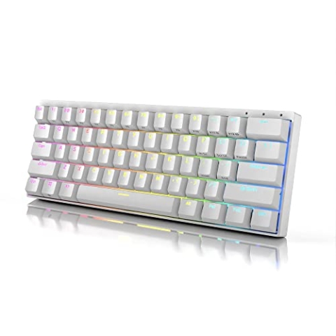 DURGOD Venus 60% RGB RGB Mechanische Gaming-Tastatur | 60% Layout ANSI US Großbritannien | Aluminiumgehäuse | Double Shot PBT Cherry Profile (Cherry Brown, Weiß)