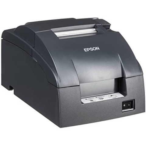 Epson TM-U220B Dot Matrix Compact POS Impact Receipt and Kitchen Label Printer - DK Port and Ethernet Connectivity - Druckgeschwindigkeiten bis zu 6,0 lps, 4 Zeilen pro Sekunde, Auto-Cutter, MPOS (Generalüberholt)