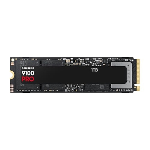 Samsung 9100 PRO NVMe M.2 SSD, 1 TB, PCIe 5.0, 14.700 MB/s Lesen, 13.300 MB/s Schreiben, Interne SSD für Gaming, Videobearbeitung und AI, Schwarz, MZ-VAP1T0BW