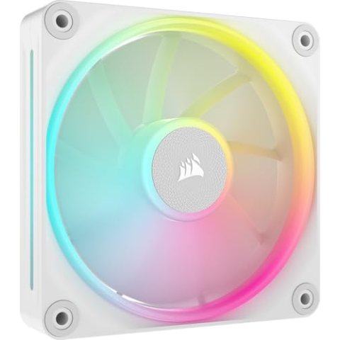 CORSAIR iCUE LINK LX120 RGB 120mm PWM-Lüfter Einzelpackung – Dual Light Loops – Erfordert iCUE LINK System Hub (Separat Erhältlich) – CORSAIR AirGuide Technologie – Weiß