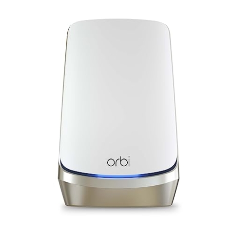 NETGEAR Orbi WiFi 6E Mesh (RBRE960) – Quadband-System mit WiFi 6E-Router, deckt 225 m² und 200 Geräte ab. Ultraschnelle Geschwindigkeiten von 10,8 Gbit/s (AXE11000). Extrem einfache Installation