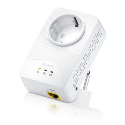 ZxXEL PLA4211 Mini Powerline Ethernet-Adapter mit Pass-Through Steckdose (500Mbps)