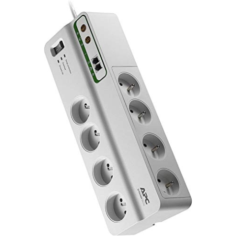 APC PMF83VT-FR 8AC-Ausgänge 230V 3m Weiß - Spannungsschutz (2690 J, 8 AC-Ausgänge, Typ E (FR), 2300 W, 48000 A, 3 m)