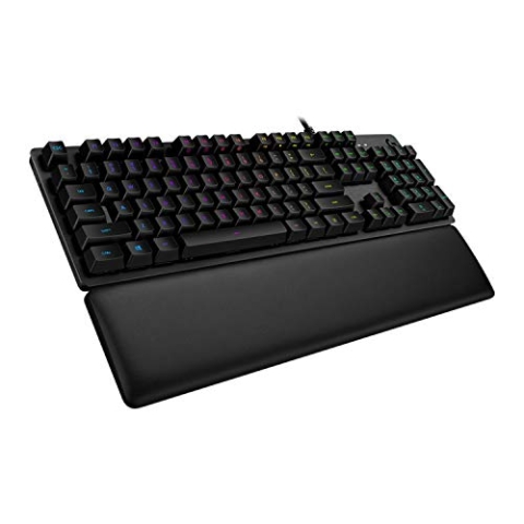 Logitech G513 mechanische Gaming-Tastatur, GX-Brown Taktile Switches, RGB-Beleuchtung, USB-Durchschleife, Handballenauflage mit Memory Foam, Aluminium-Gehäuse, Französisches AZERTY-Layout - Schwarz