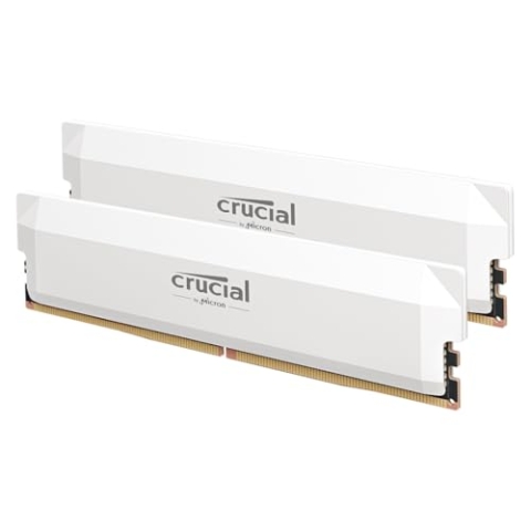 Crucial Pro DDR5 RAM 32GB Kit (2x16GB) 6400MHz CL38, Overclocking Gaming, Intel XMP 3.0 / AMD Expo, PC Computer Arbeitsspeicher 32GB DDR5, Weiß - CP2K16G64C38U5W