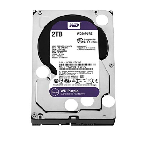 WD Purple 2 TB Festplatte für Videoüberwachung - Intellipower SATA 6 Gb/s 64MB Cache 3.5 Inch - WD20PURX
