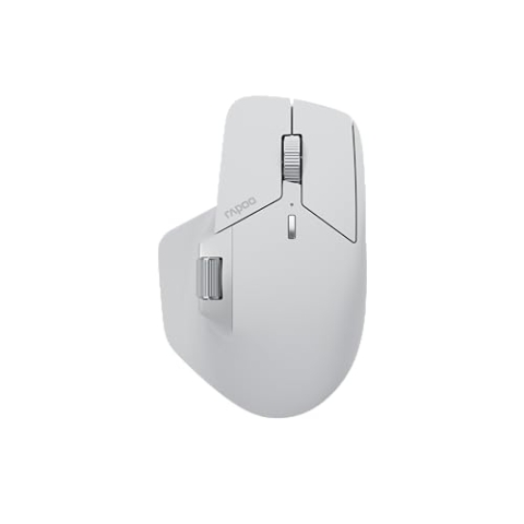 Rapoo MT760L kabellose Maus Wireless Mouse 4000 DPI Sensor umweltfreundlicher wiederaufladbarer Akku ergonomisch PC & Mac - grauweiß
