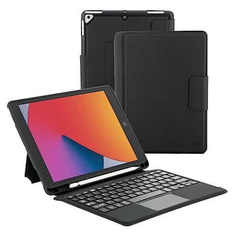 Coque de protection mobilis c2 premium pour ipad 10.2'' (9th/8th/7th gen) clavier fr bluetooth + touchpad - black