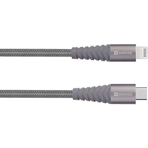 SKROSS Lightning to USB Type-C Kabel - mit Lightning Connector und USB C - zum Laden und Synchronisieren von iPhone, iPad & Co. - 2m Länge - Apple Zertifiziert