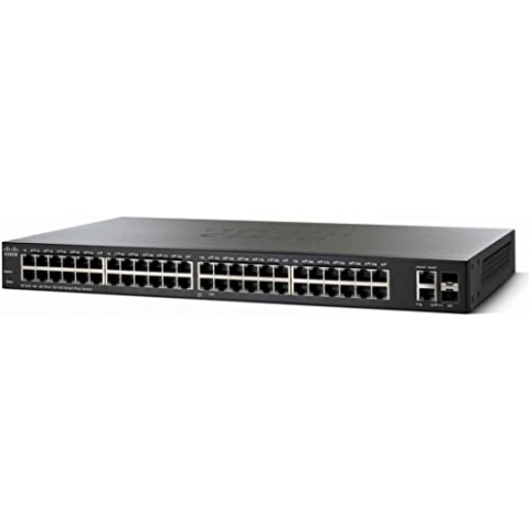 Cisco SF220-48 Smart Switch mit 48 10/100-Fast-Ethernet-Ports plus 2 Gigabit-Ethernet-Uplinks (GbE), eingeschränkter lebenslanger Schutz (SF220-48-K9-EU)
