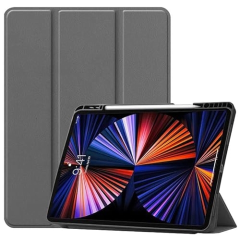 CoreParts Cover for iPad Pro 12.9 2021 for iPad Pro 12.9-inch 5th, W126439221 (for iPad Pro 12.9-inch 5th Gen (2021) Tri-fold Caster TPU Cover Built-in S Pen Holder with Auto Wake)