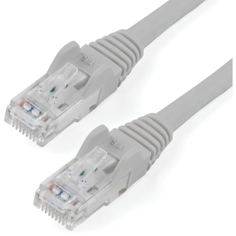 StarTech.com 30m Netzwerkkabel CAT6 - 1Gbit 650MHz 100W POE RJ45 U/UTP Snagless LAN-Patch Kabel mit Knickschutz - Grau, Fluke Geprüft, 24AWG, TIA/UL, Internet/Ethernet Kabel (N6PATCH100GR)