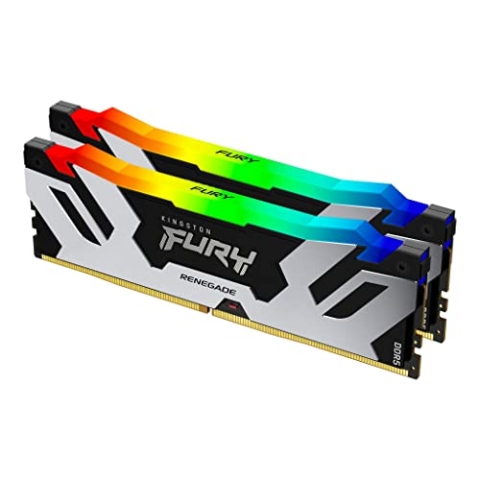 Kingston FURY Renegade Schwarz RGB XMP 64GB 6400MT/s DDR5 CL32 DIMM Desktop Gaming Speicher (Kit mit 2 ) - KF564C32RSAK2-64