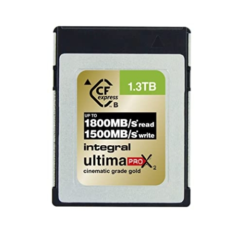 Integral 1.3TB - 1300GB CFexpress Typ B SD-Karte 2.0 12K & 8K RAW & 8K 120 Für Advanced Cinematic & DSLR Kameras, die eine hohe Schreibgeschwindigkeit < 1500MB/s erfordern | CF Express Type B