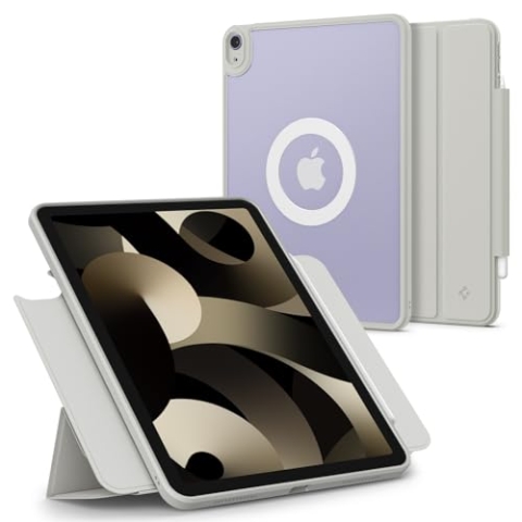Spigen AirSkin Pro OneTap Hülle Kompatibel mit iPad Air 7. M3 (2025) / 6. M2 (2024) / 5. (2022) / 4. Generation (2020) 11 Zoll und 10.9 Zoll Case Vollständig Abnehmbarer Deckel mit Magnet - Grau