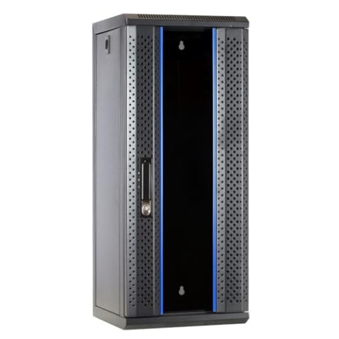 DSIT 10 Zoll Set: 15HE Netzwerkschrank zur Wandmontage – Rackschienen – Steckdosenleiste – Kabelführungsleiste – CAT6A STP Patchpanel