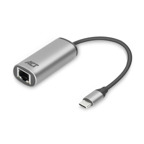 ACT USB C Ethernet Adapter, 2,5 Gigabit Ethernet RJ45 10/100/1000/2500 Mbps, LAN Netzwerkadapter für Laptop - AC7081