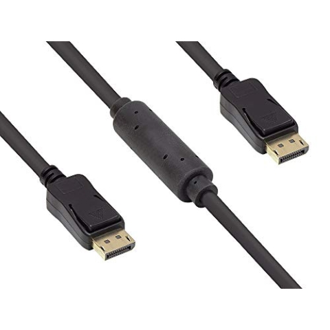 Good Connections AKTIVES Anschlusskabel DisplayPort 1.2, 4K / UHD @60Hz, vergoldete Kontakte, OFC, schwarz, 15m