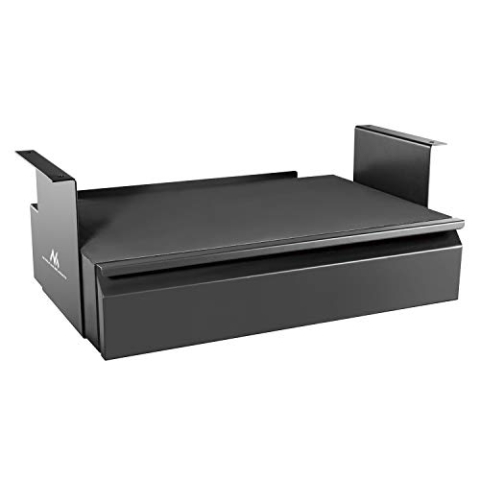 Maclean Untertisch-Schublade mit Regal | Praktische Halterung für den Unterbau | Max. 5 kg Belastung | Optimiert Platz unter dem Schreibtisch | Hängeschublade für einfachen Zugriff | MC-875