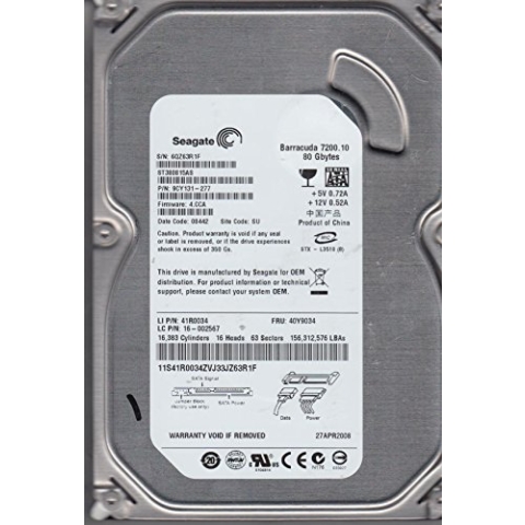 Seagate 80GB 8.9 cm SATA 7200 8MB Bulk/OEM Festplatte ST380815AS