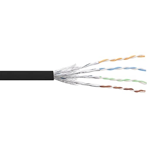 InLine 76499S Patchkabel Cat.6 S/FTP (PiMf), schwarz, AWG27, PVC, CU, 100m