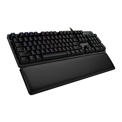 Logitech G513 mechanische Gaming-Tastatur, GX Brown Taktile Switches, RGB-Beleuchtung, USB-Durchschleife, Handballenauflage mit Memory Foam, Aluminium-Gehäuse, Deutsches QWERTZ-Layout - Carbon/Schwarz