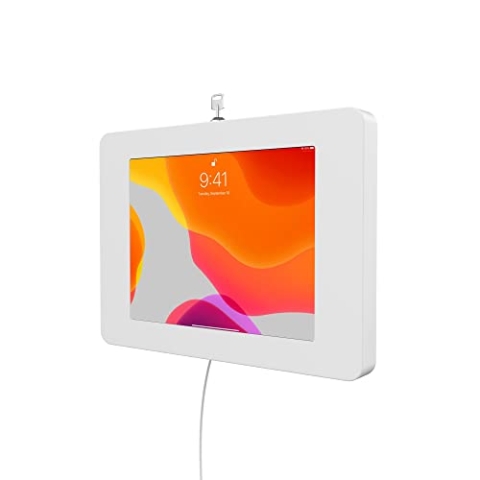CTA Verriegelbare iPad-Wandhalterung – Diebstahlschutz, kleines abschließbares Tablet-Gehäuse mit Tastensperre und Kabelführung innen für iPad mini 1, 2, 3, 4, 5, 6, Samsung Tab A 20,3 cm, Lenovo Tab