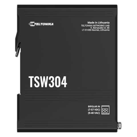 Teltonika TSW304 4 Port Gigabit Industrial Unmanaged Switch DIN Rail (TSW30400B000)