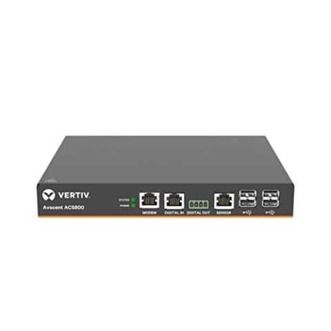 Vertiv Avocent ACS808MEAC-400 Netzwerkmanagementgerät (10,100,1000 Mbit/s, kabelgebunden, RJ-45, 100-240 V, 50-60 Hz, schwarz)