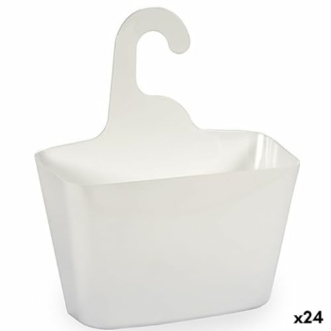 Aufhänger für die Dusche, Weiß, Kunststoff, 11,5 x 31,5 x 28,5 cm, 24 Stück