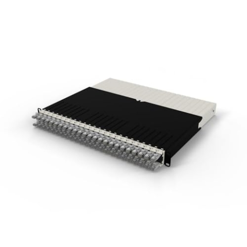 Patchbox ONE 8 RU Cat.6a - 24-Port Patchpanel mit einziehbarem Kabelmanagementsystem für 19 Zoll Racks inklusive 10 GB Flachnetzwerkkabel für einfache Netzwerkinstallation