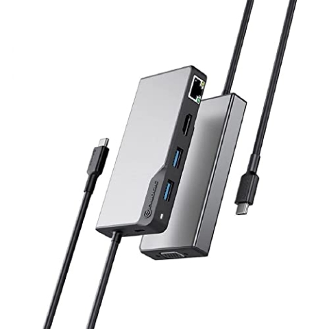 ALOGIC USB-C Fusion MAX 6-in-1 Hub V2-2 x USB-A (5G), 1 x USB-C (5G & 100W PD), HDMI (4K@60Hz), VGA und RJ45 Gigabit Ethernet