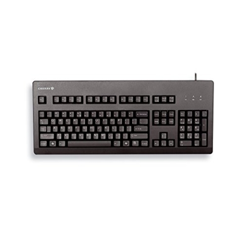 CHERRY G80-3000, Kabelgebundene Mechanische Tastatur, UK-Layout (QWERTY), USB-Anschluss, Robust, Programmierbare Tasten, MX BLACK Switches, Schwarz