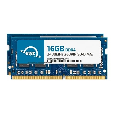 OWC - 32GB Memory Upgrade Kit - 2 x 16GB PC19200 DDR4 2400MHz SO-DIMMs für Mac Mini (Late 2018), 27" und 21,5" iMac (Mid 2017), und kompatible PCs