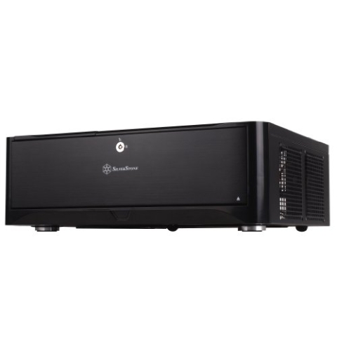 SilverStone SST-GD06B - Grandia HTPC Micro ATX Desktop Gehäuse mit hochleistungsfähigem und geräuscharmen Kühlsystem, schwarz