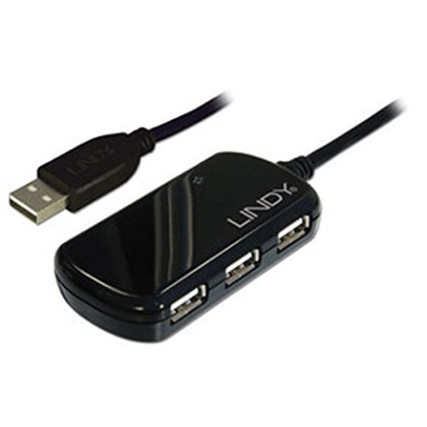 LINDY 42781 - USB 2.0 Aktiv-Verlängerung Pro 8m inklusive 4 Port USB-Hub