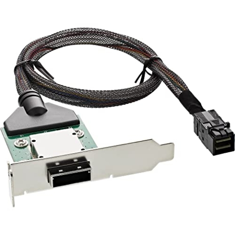 InLine 27656A SAS HD low profile PCI Slotblech mit Kabel, ext. SFF-8088 auf int. SFF-8643, 0,5m