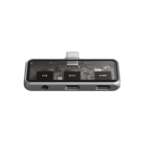 SATECHI USB-C Hub Mobile mit 4K HDMI, 100W Pass-Through-Ladung, 10Gbps Datenübertragung, 3,5-mm-Audioanschluss, 4-in-1 USB-C Adapter für iPad, MacBook, Switch und mehr