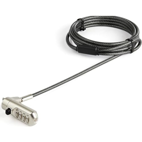 StarTech.com Laptopschloss (2m Kabel, Nano Lock, individuell wählbare Kombination, Anti-Theft)