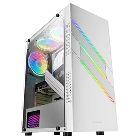 Mars Gaming MC-U3 Weiß, PC ATX XL Gehäuse, Front Triple ARGB, 12cm Lüfter, Gehärtetes Glasfenster, MCU3W