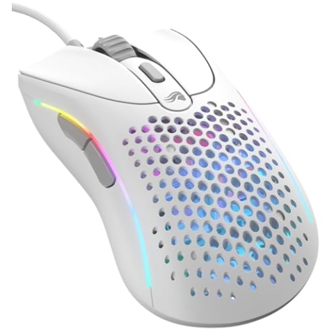 Glorious Gaming Model D 2 Wired Gaming Mouse - ergonomische, superleicht 58g, 26K optischer Sensor, 6 programmierbare Tasten, 80-Millionen-Klicks-Lebensdauer, FPS, MMO, MOBA - Mattweiß