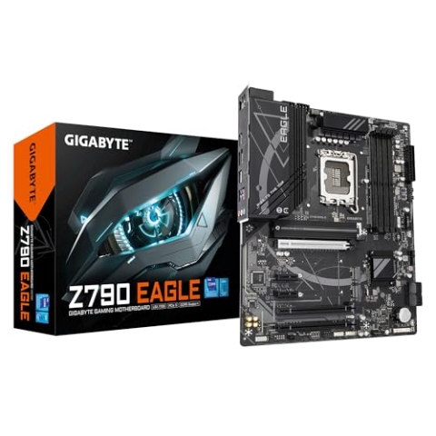 GIGABYTE Z790 Eagle Motherboard - Unterstützt 14. Generation Intel Core CPUs, 12+1+1 Phasen VRM, bis zu 7600MHz DDR5 (OC), 3xPCIe 4.0 M.2, 2,5GbE LAN, USB 3.2 Gen 2