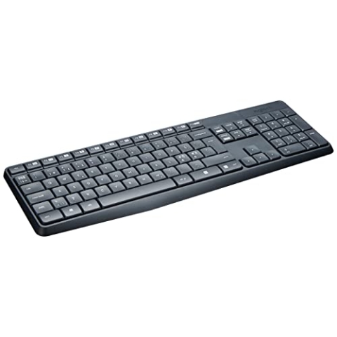 Logitech MK235 Kabelloses Set mit Tastatur und Maus für Windows, Skandinavisches QWERTY-Layout - Grau