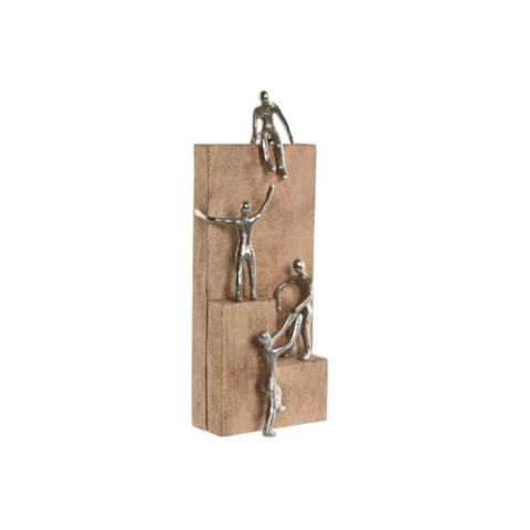Home ESPRIT Dekorative Figur, Braun, Silber, Natur, 15 x 10 x 39 cm