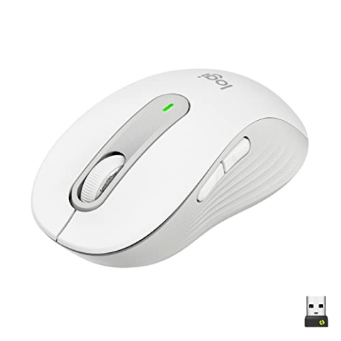 Logitech Signature M650 L for Business kabellose Maus, für große Hände, Logi Bolt, Bluetooth, SmartWheel - Weiß
