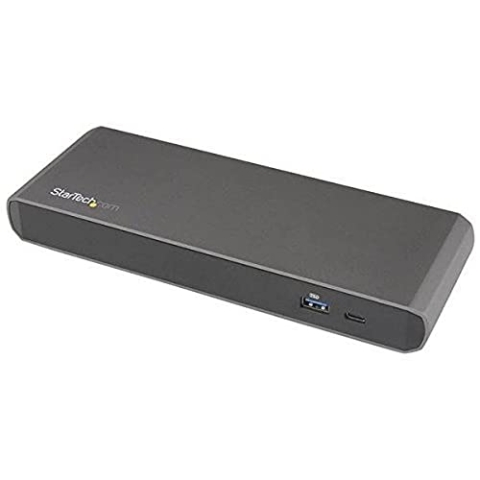 StarTech.com TB3DK2DPWUE Thunderbolt 3 Dockingstation (geeignet für Laptops, nur Windows, mit Dual 4k Video, inkl. TB Kabel)