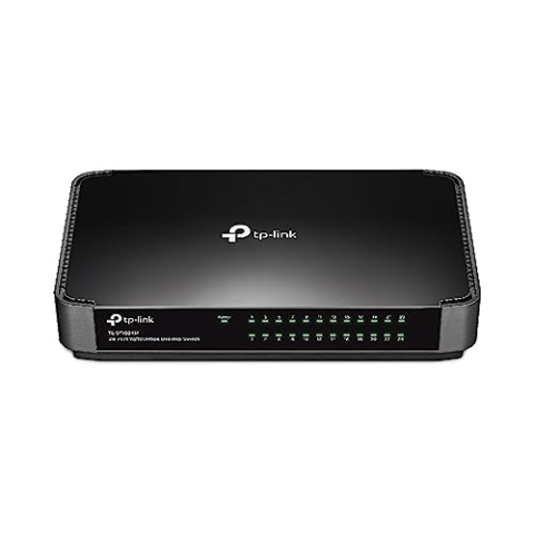 TP-Link TL-SF1024M Desktop Fast Ethernet Netzwek Switch (24x 10/100Mbit/s Ports, Kunststoffgehäuse, Plug&Play)